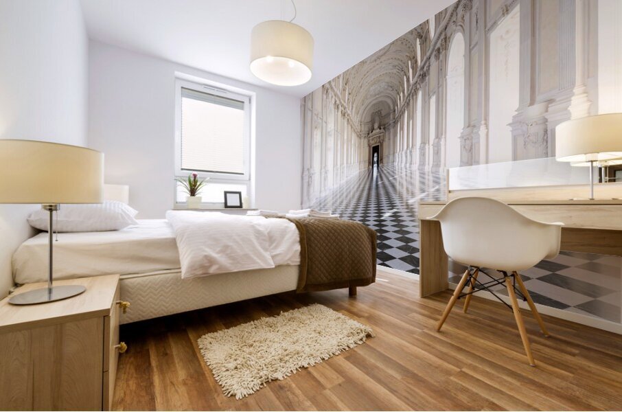 Reggia di Venaria Reale Italy - corridor perspective luxury ma Mural print