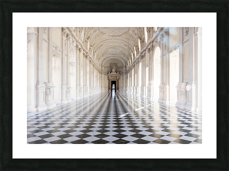 Reggia di Venaria Reale Italy - corridor perspective luxury ma Picture Frame print