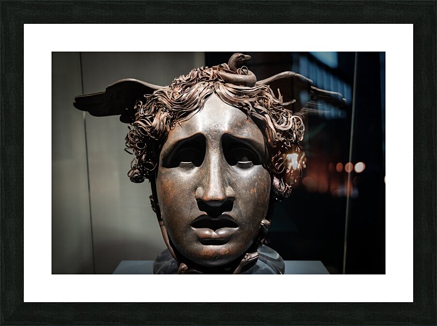 Head of Medusa by sculptor Antonio Canova 1799 bronze and cop Picture Frame print