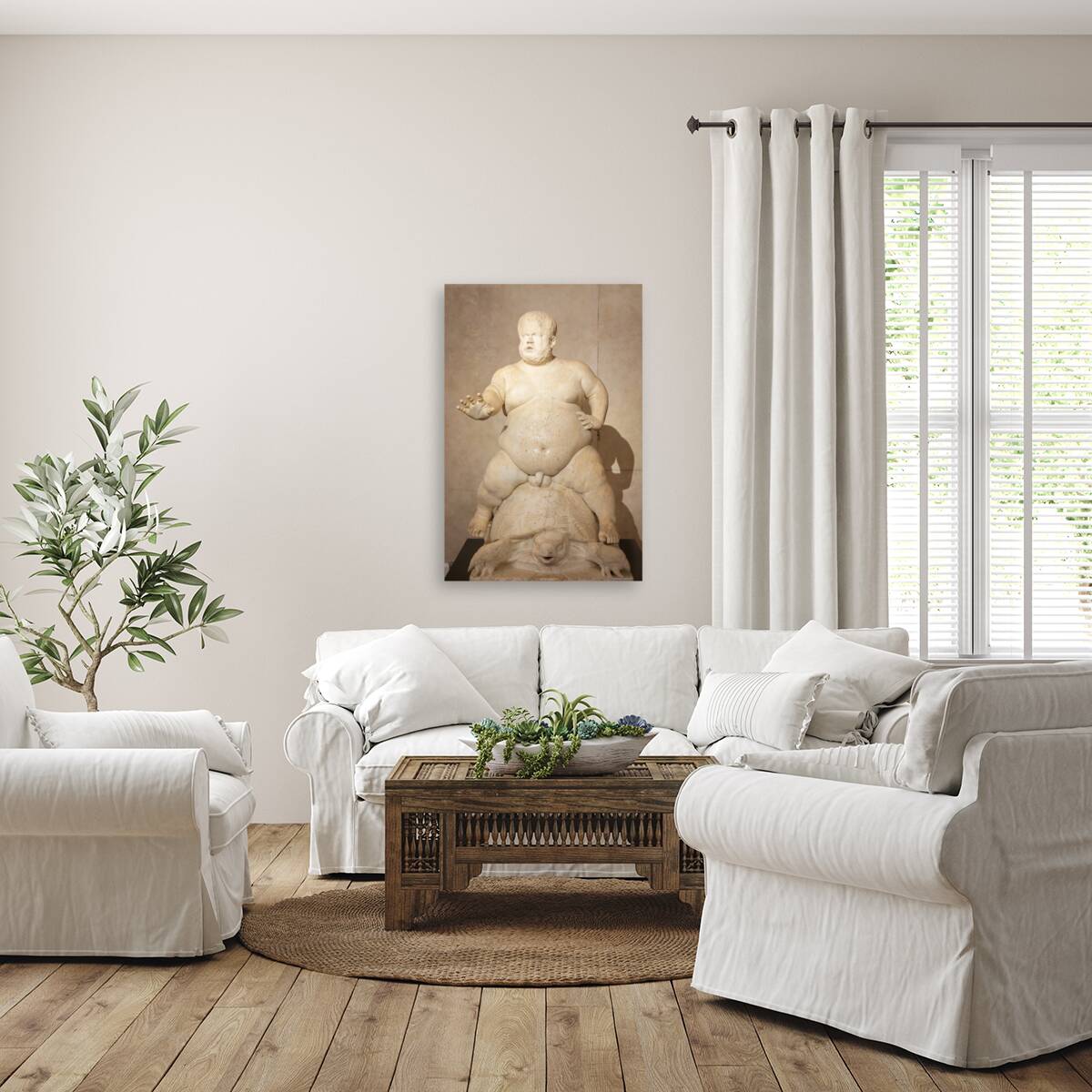 Morgante riding a tortoise marble statue by Valerio Cioli 1568 Reproduction