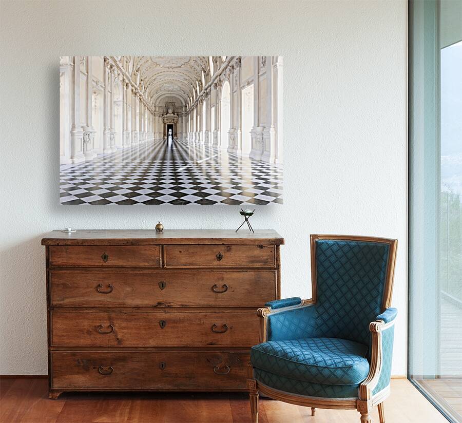 Reggia di Venaria Reale Italy - corridor perspective luxury ma Reproduction