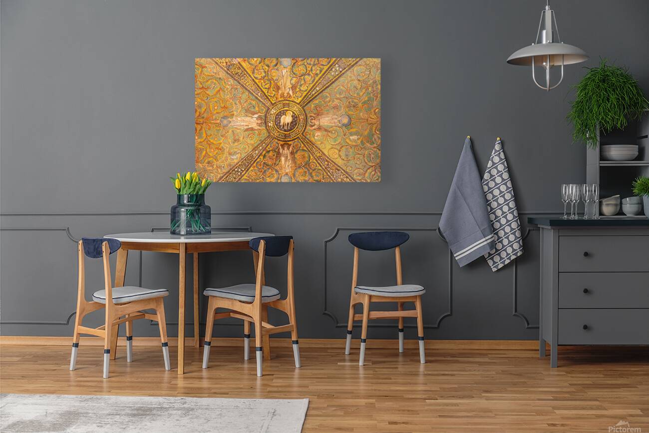 Italy San Vitale Basilica interior decor with mosaic Reproduction