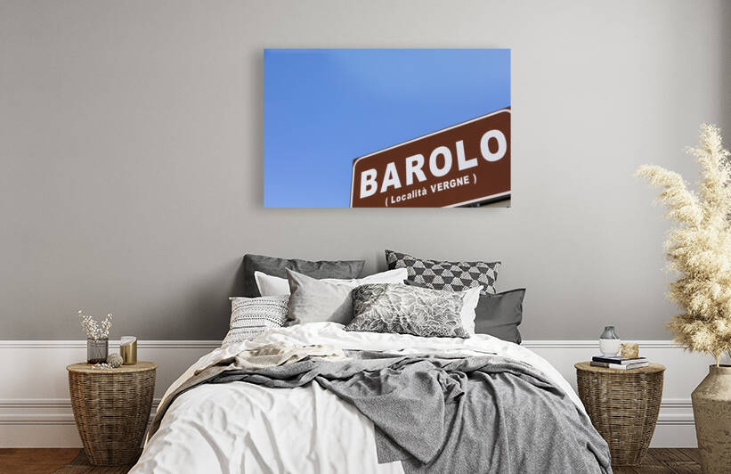 Barolo village road sign Unesco site Italy by Paolo Modena
