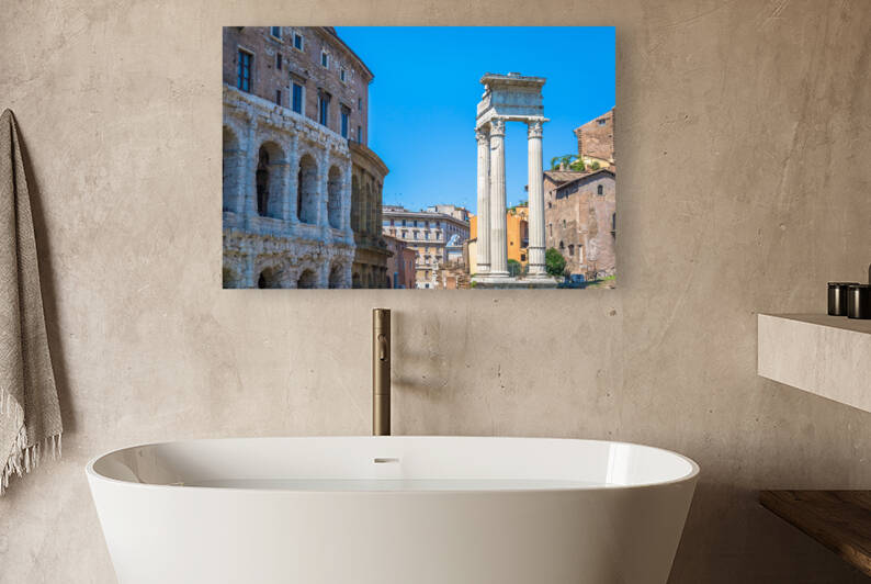 Ancient exterior of Teatro Macello Theater of Marcellus locate by Paolo Modena