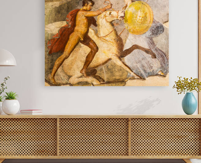 Italy Pompeii - Roman house interior antique fresco decoration by Paolo Modena