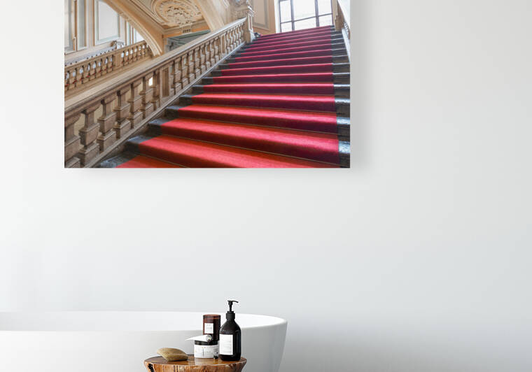 Turin Italy - Palazzo Barolo staircase. Luxury palace with old  by Paolo Modena