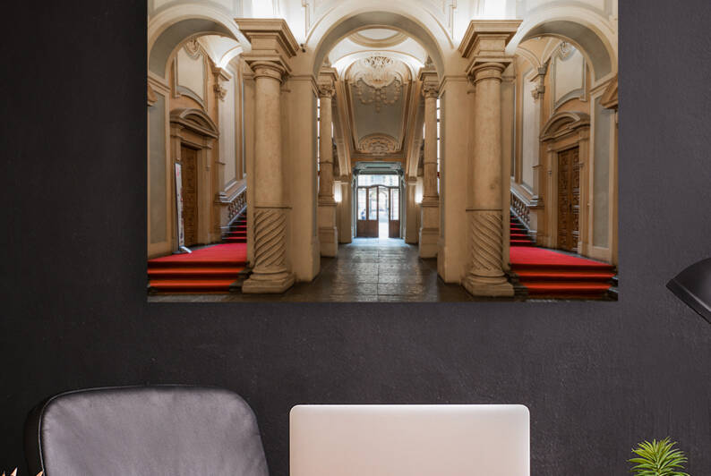 Turin Italy - Palazzo Barolo staircase. Luxury palace with old  by Paolo Modena