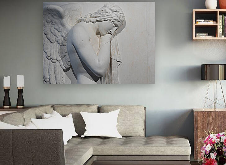 Funeral Angel by Antonio Canova 1818. Ancient statue vintage a by Paolo Modena