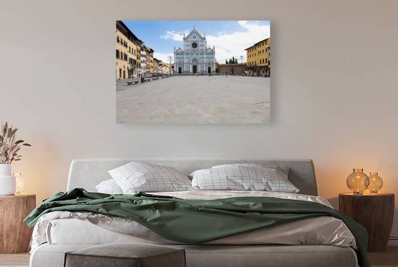 Florence Italy - Basilica of Santa Croce blue sky and clouds by Paolo Modena