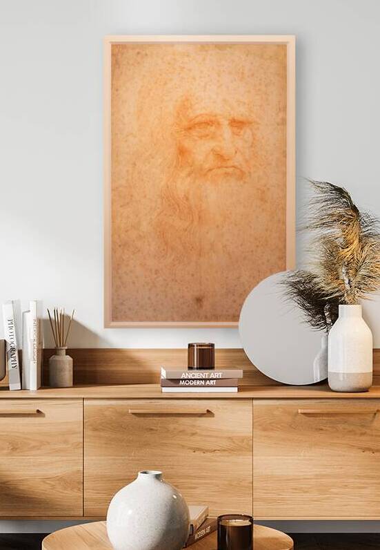 Leonardo da Vinci portrait on handmade cotton paper Royal Libra by Paolo Modena