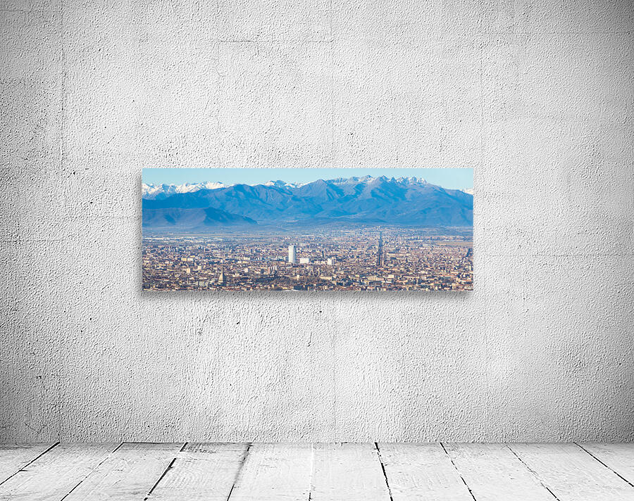 Turin Italy   panoramic view with Alps and blue sky Wall Preview