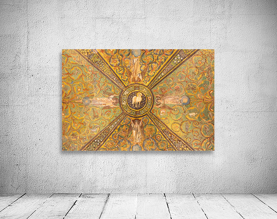 Italy San Vitale Basilica interior decor with mosaic Wall Preview