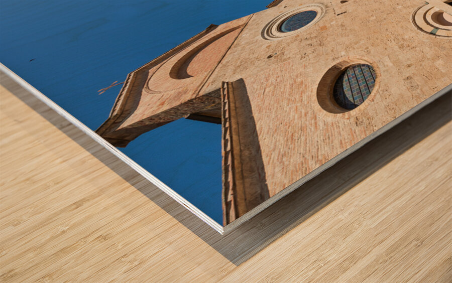 San Gimignano Italy travel destionation. Medieval tower skyscra Wood print