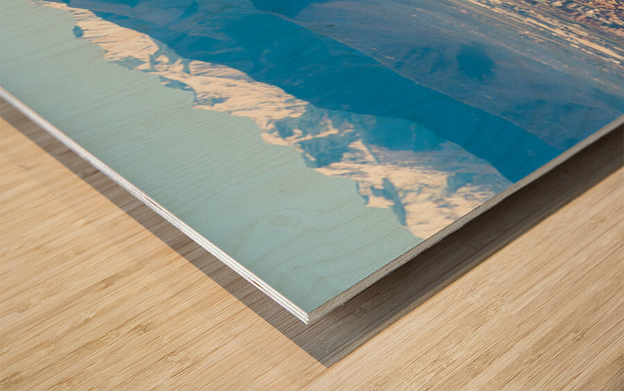 Turin Italy   panoramic view with Alps and blue sky Wood print