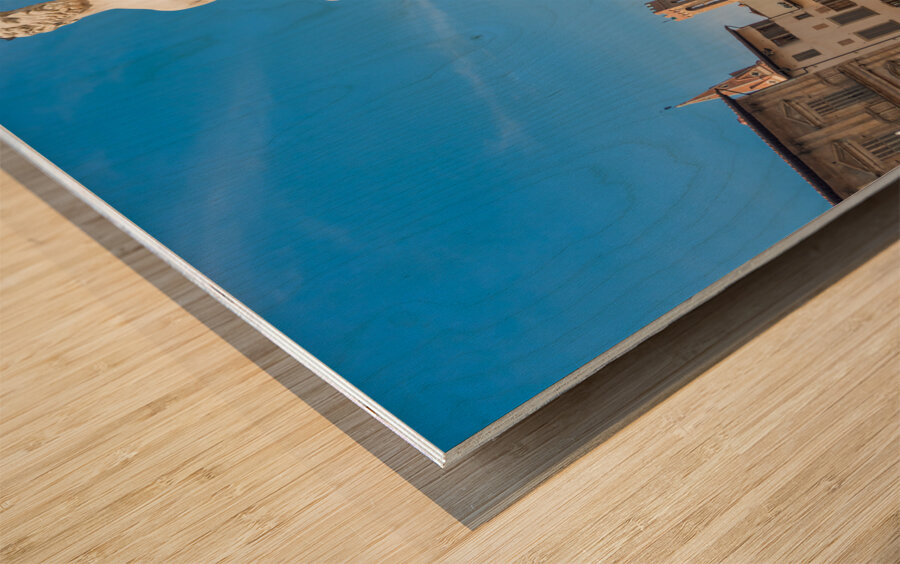 Florence Italy - Neptune Fountain. Marble sculpture Renaissanc Wood print