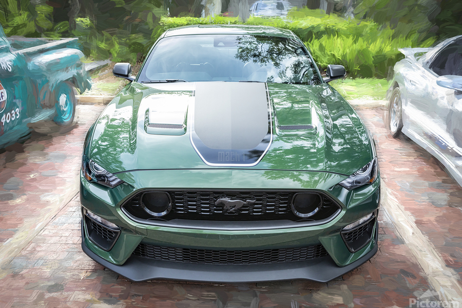2022 Ford Mustang Mach 1 Eruption Green X 9 by Rich Franco Wall Art