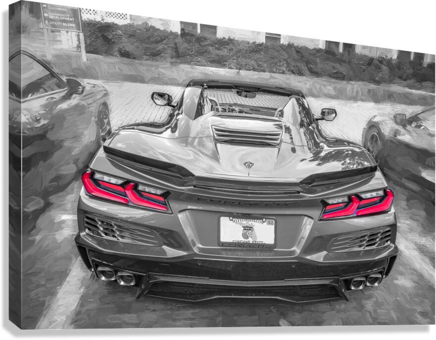 2024 Red Mistic Chevrolet Corvette E RAY Convertible X1  7 Canvas Print