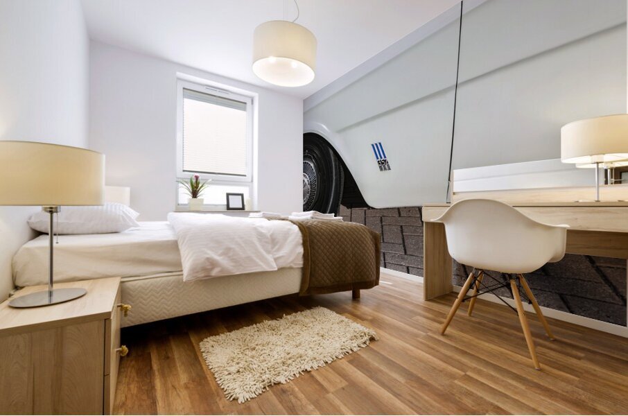 1966 White Ford Galaxie Custom 500 XL X 11 Mural print