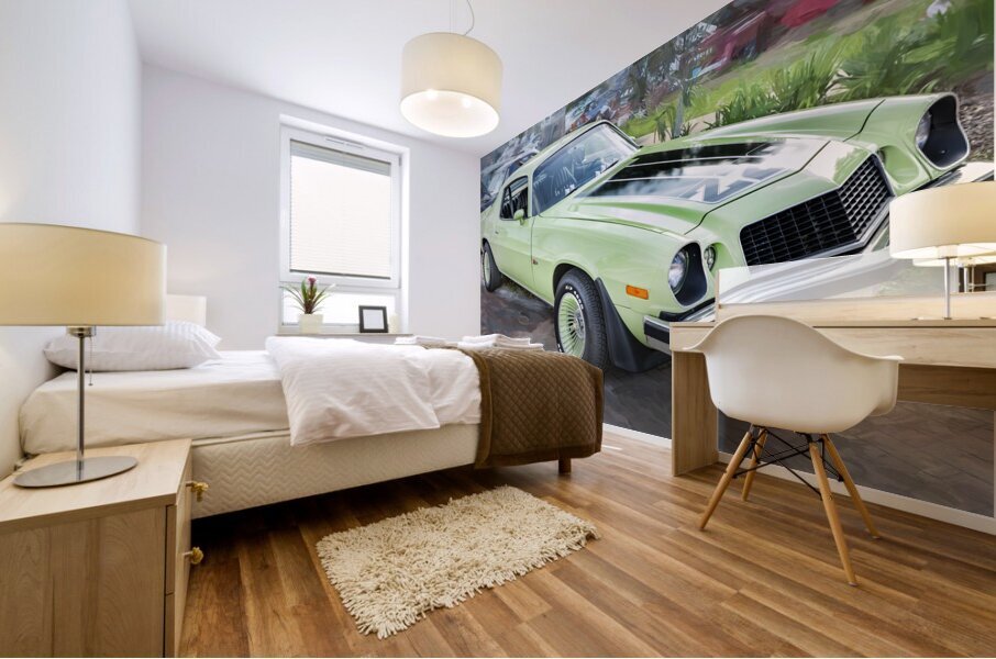 1974 Green Chevrolet Camaro Z28 x100 4 Mural print