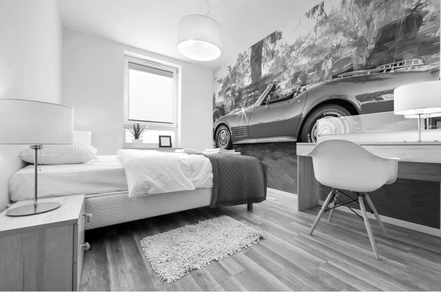 1971 Red Chevrolet C3 Corvette x 19 Mural print