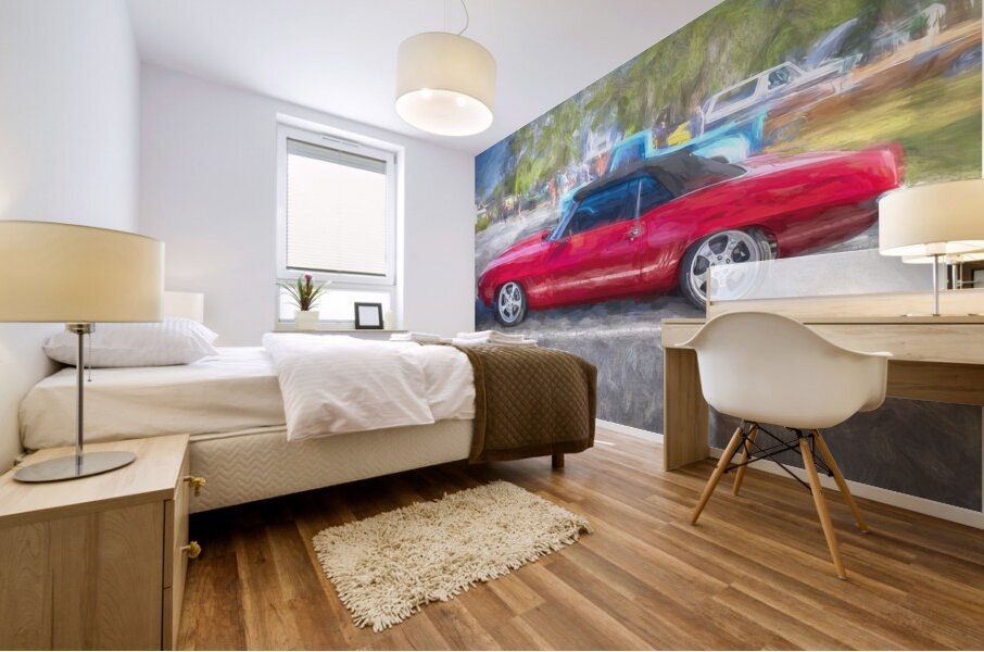 1969 Red Camaro Convertible X 11 Mural print