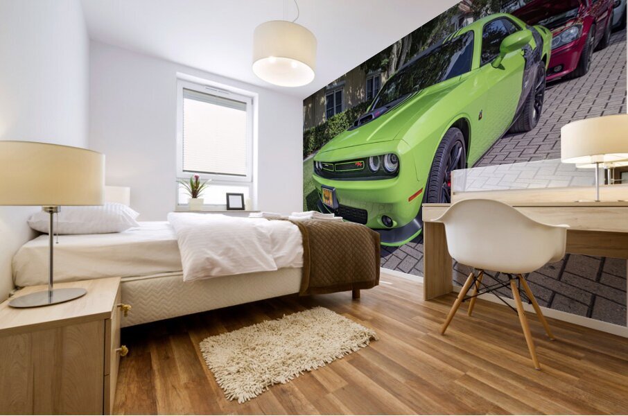 2020 Green Dodge Challenger Hemi RT Shaker X2 10 Mural print