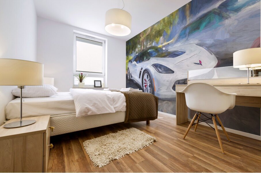 2017 White Chevrolet Corvette ZO6 X15 11 Mural print