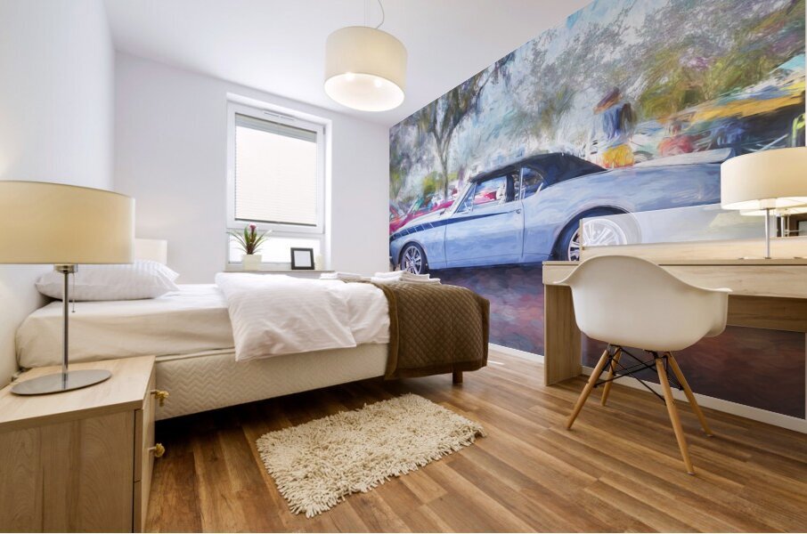 1967 Gray Camaro Restomod X1 7 Mural print