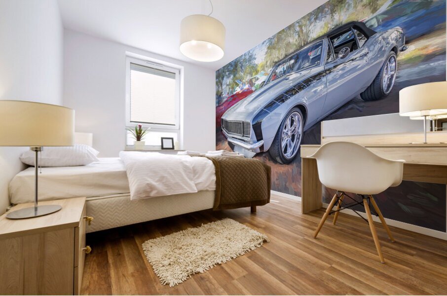 1967 Gray Camaro Restomod X1 11 Mural print