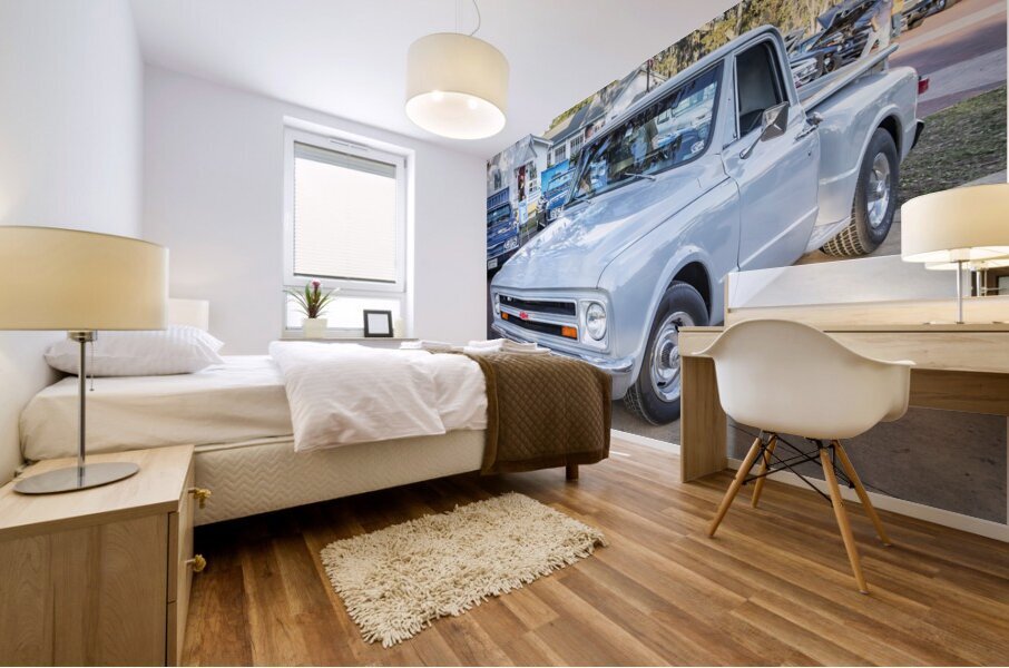 1967 Gray Chevrolet Stepside C10 Stepside Pickup Truck X11 7 Mural print