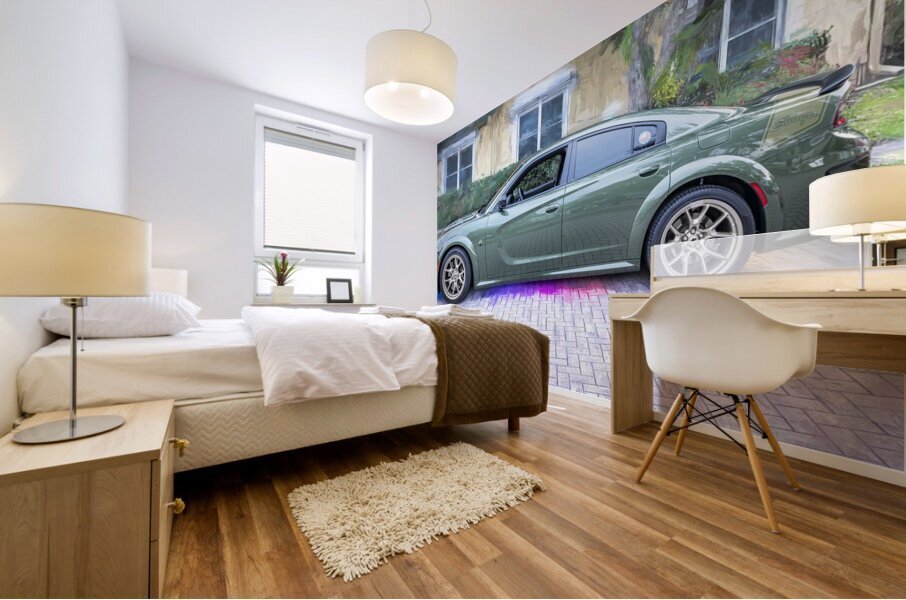 2023 Green Dodge Charger Swinger Scat Pack X 6 Mural print