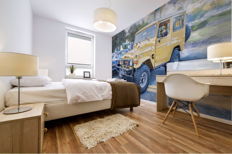 1978 Yellow Toyota Landcruiser X 5 Mural print