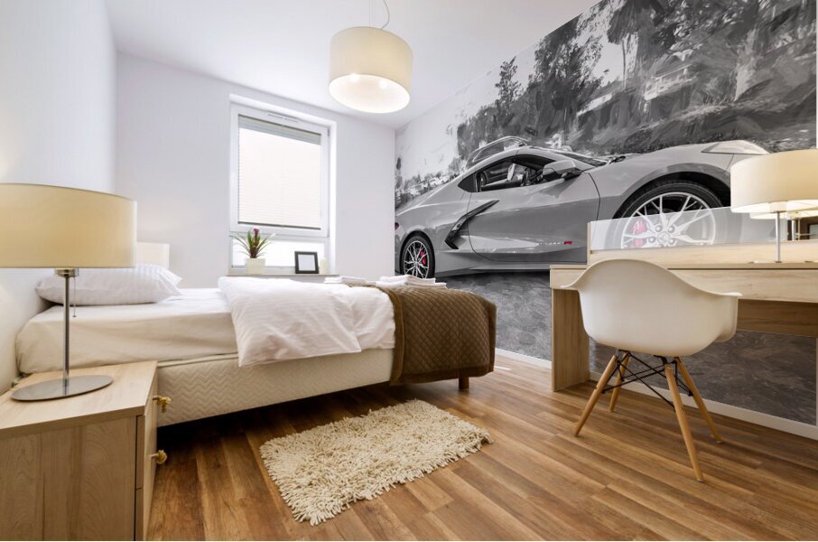 2024 Sea Wolf Gray Corvette R X 3 Mural print