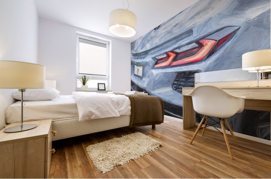 2024 Sea Wolf Gray Corvette R X 11 Mural print