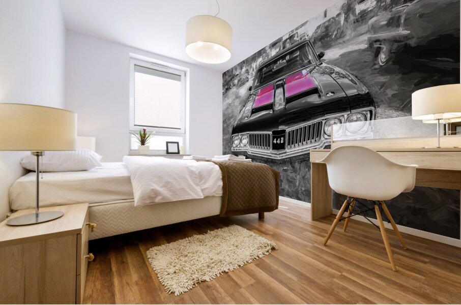 1970 Black Oldsmobile 442 W30 X 11 Mural print