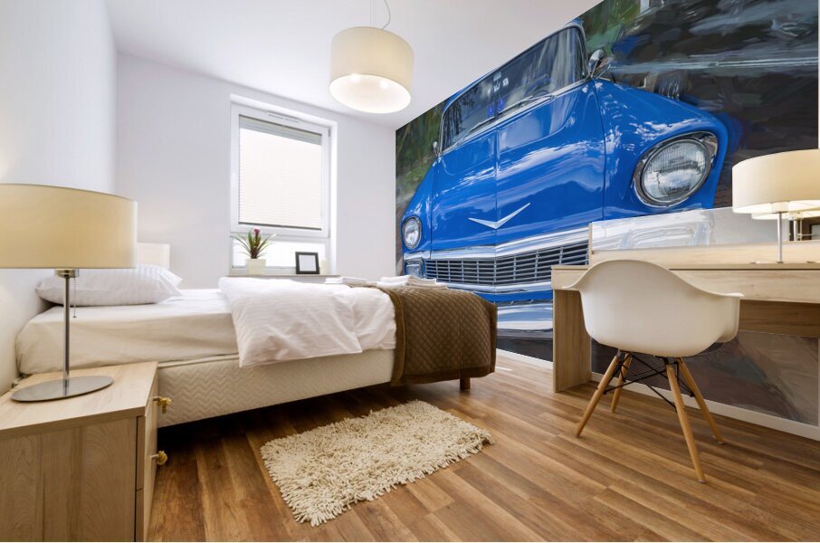 1956 Blue Chevrolet Bel Air Nomad Station Wagon X 6 Mural print