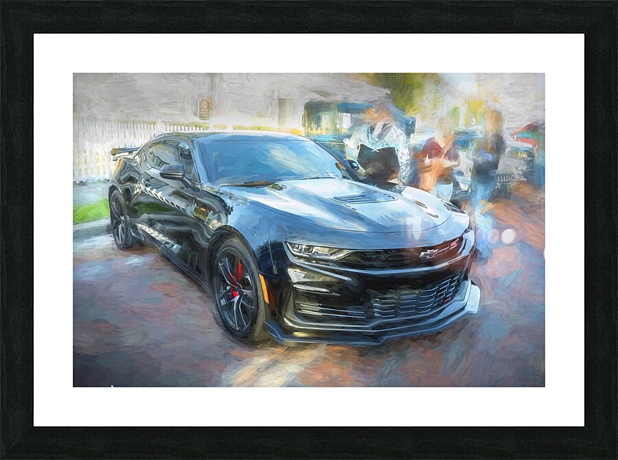 2019 Black Chevrolet Camaro LT1 SS X 4 Picture Frame print