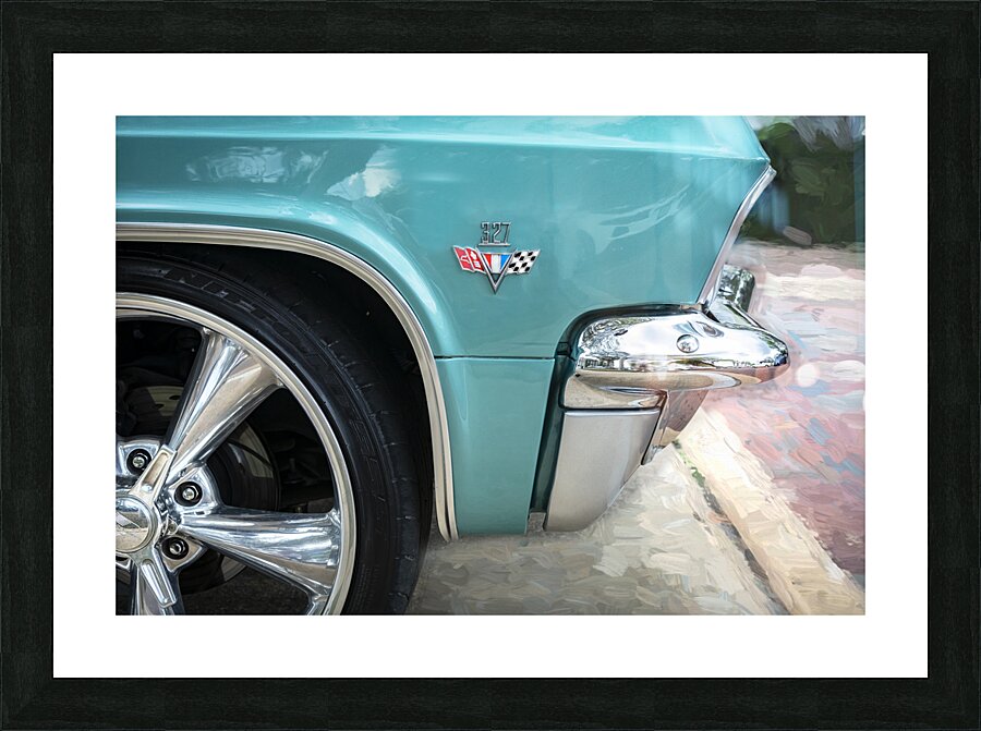 1965 Blue Chevrolet Impala SS Convertible X4 4 Picture Frame print