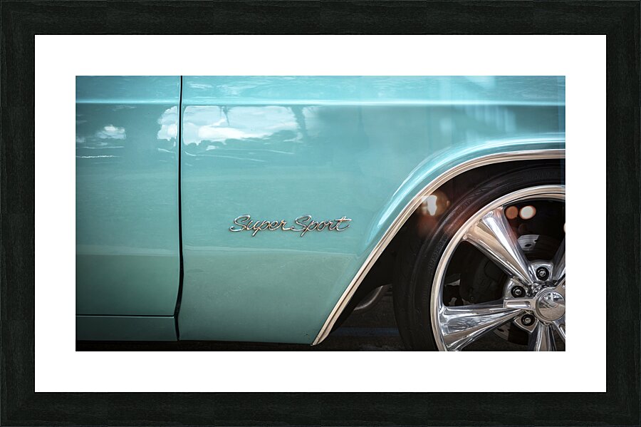 1965 Blue Chevrolet Impala SS Convertible X4 10 Picture Frame print