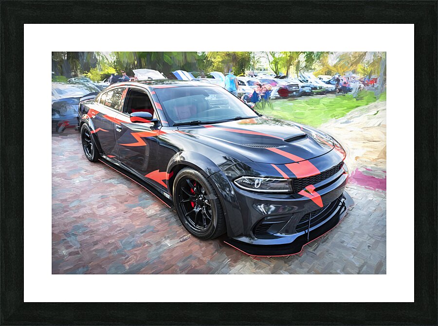 2016 Black Dodge Charger SRT Hellcat X 6 Picture Frame print