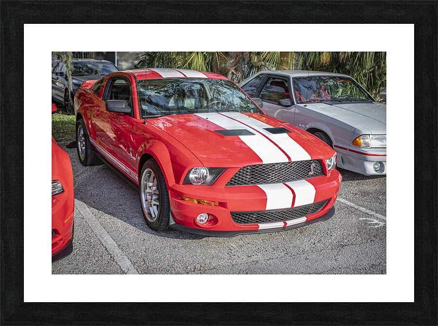 2007 Red Ford Shelby Mustang GT500 X 2 Picture Frame print