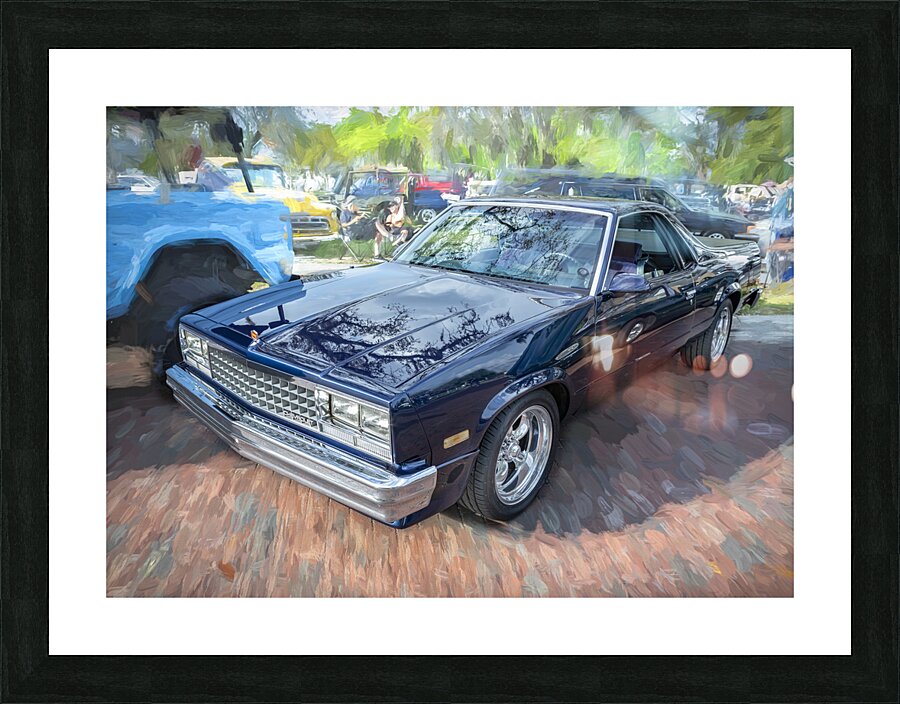 1982 Dark Blue Chevrolet El Camino SS X 5 Picture Frame print