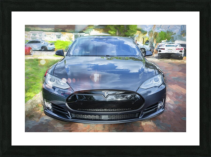 2015 Grey Tesla Model S P85D X 1 Picture Frame print