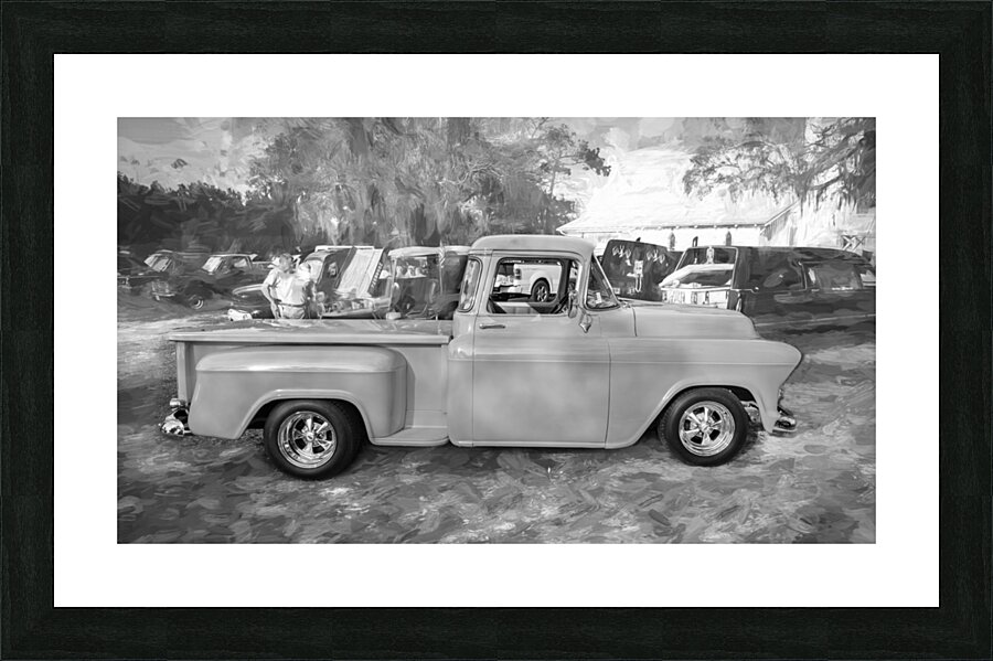  1957 Yellow Chevy Pick Up Truck 3100 Series X 3 Picture Frame print
