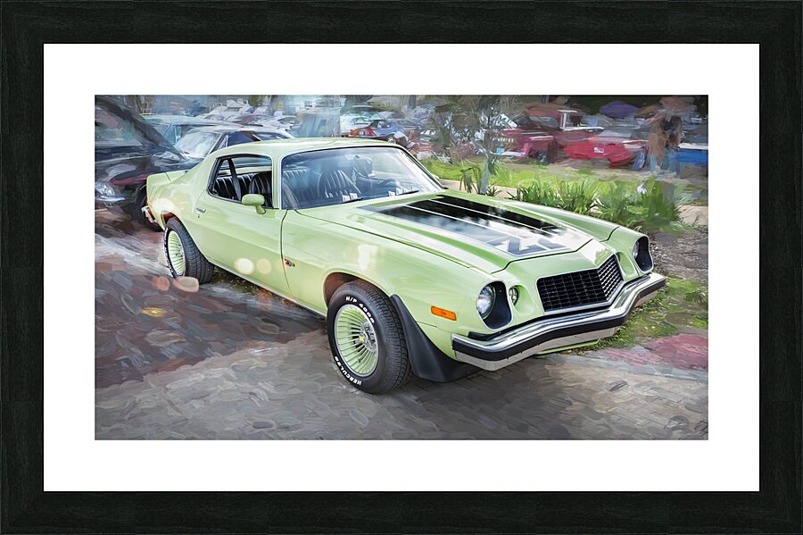 1974 Green Chevrolet Camaro Z28 x100 4 Picture Frame print