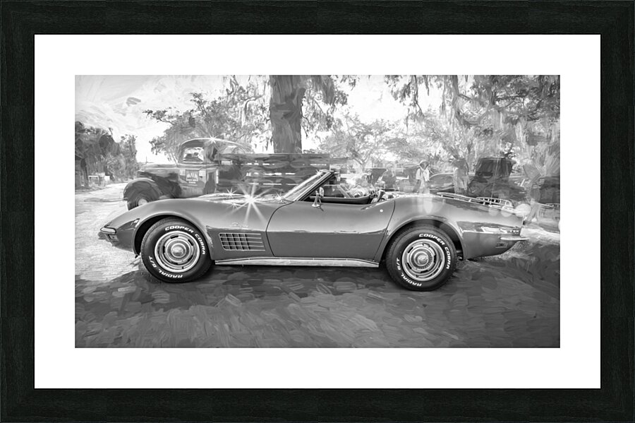 1971 Red Chevrolet C3 Corvette x 19 Picture Frame print
