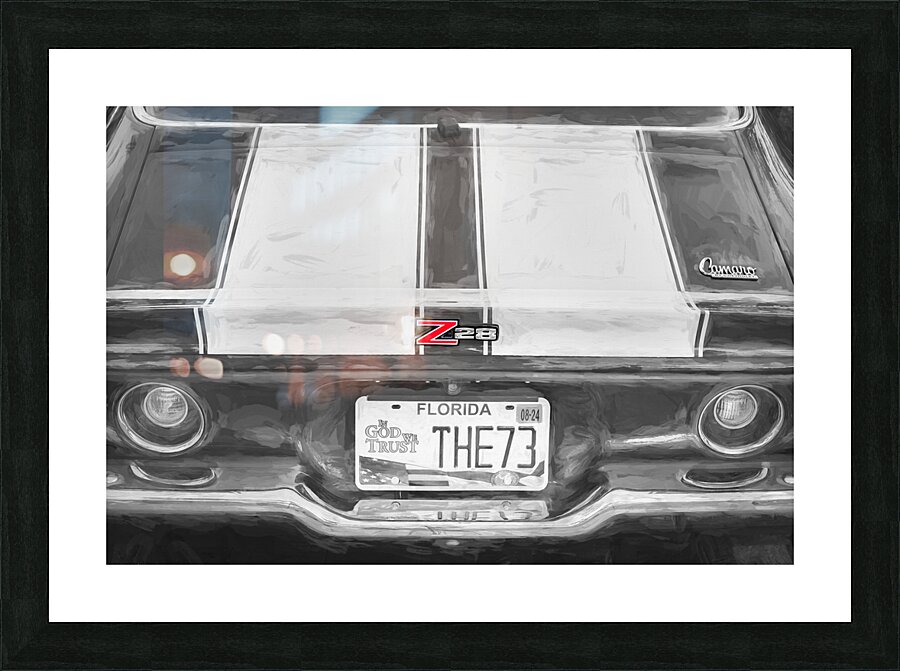  1973 Blue & White Chevrolet Camaro Z28 X 6 Picture Frame print