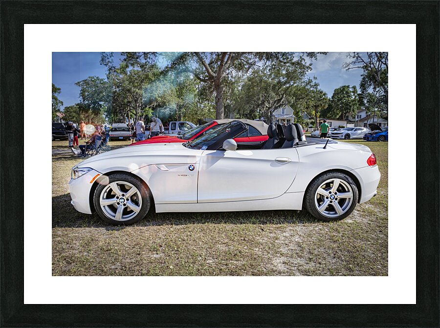 2011 White BMW Z4 sDrive 35 is Convertible X 7 Picture Frame print