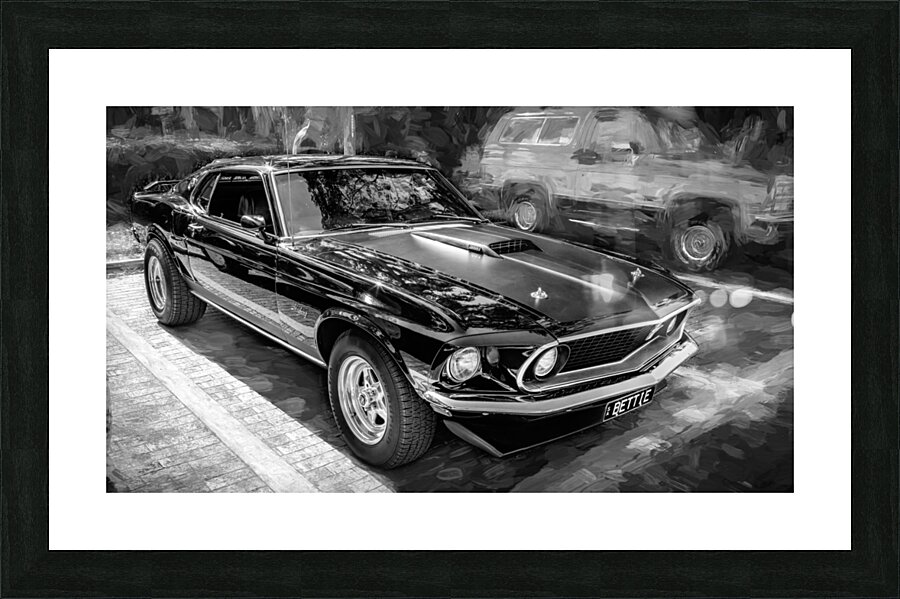 1969 Ford Mustang Fastback Mach 1 X 4 Picture Frame print
