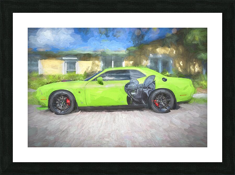 2020 Green Dodge Challenger Hemi RT Shaker X2 8 Picture Frame print